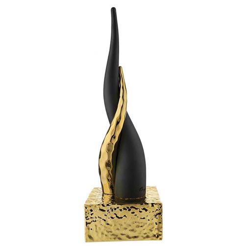 Corni oro/nero su base oro - H.20 cm - Bongelli